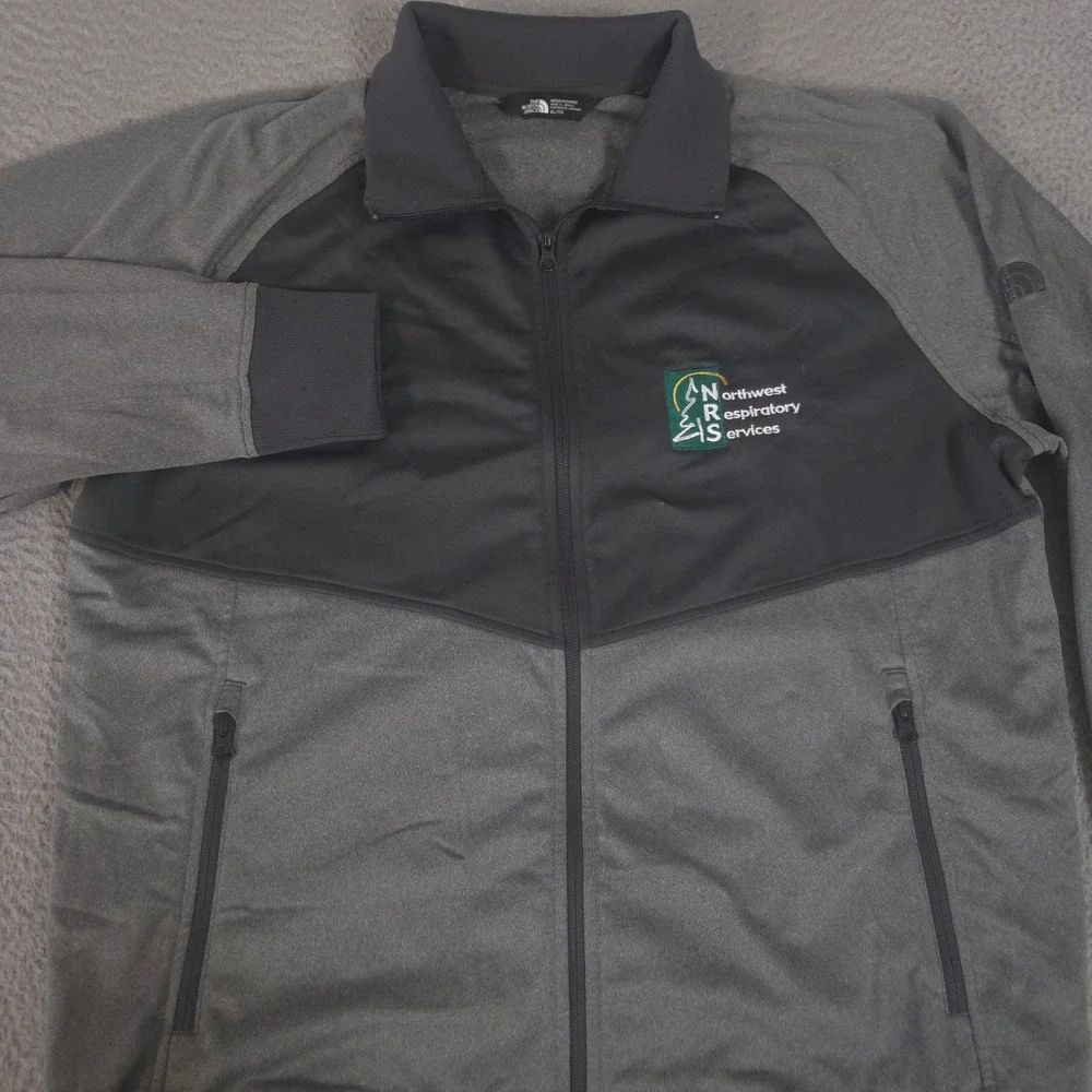 The North Face Jacket Mens XL Gray Tech Full-Zip Fleece Northwest Respiratory